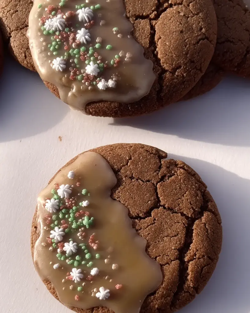 Brown Butter Maple Glaze Gingerbread Cookies