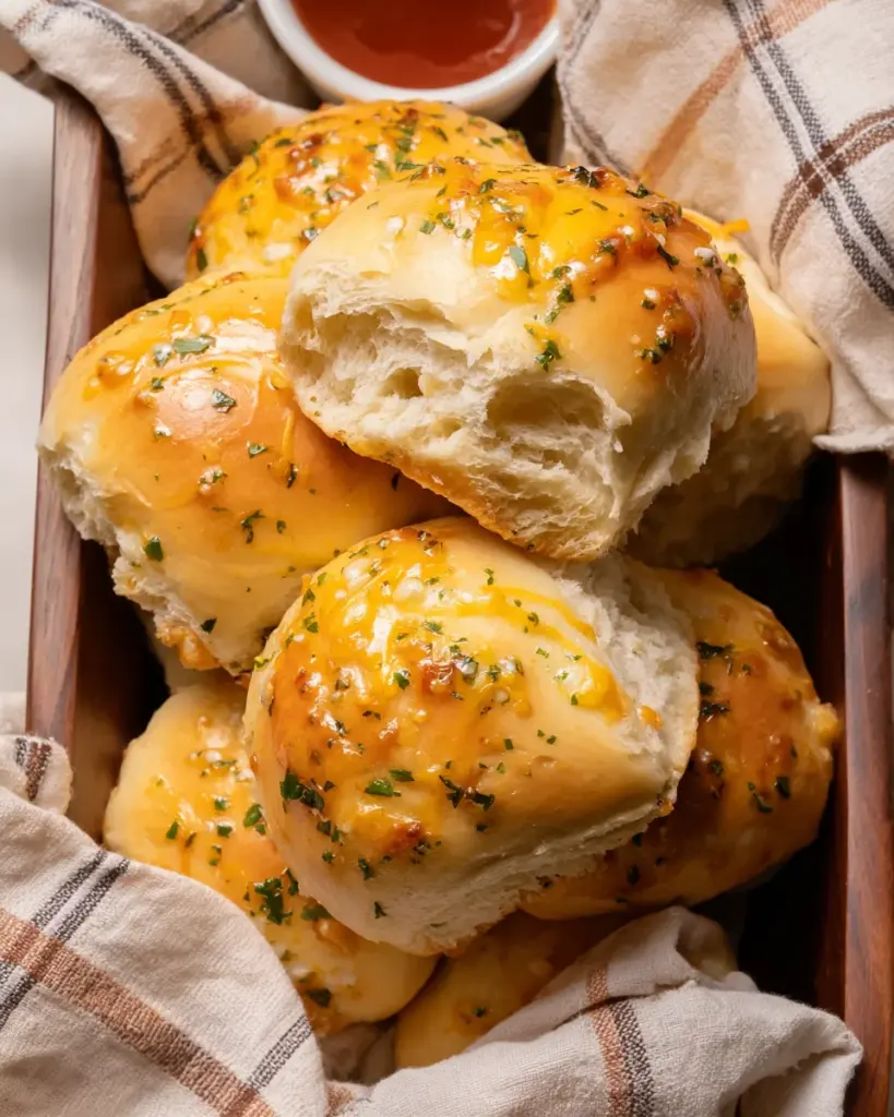 Cheesy Garlic Dinner Rolls