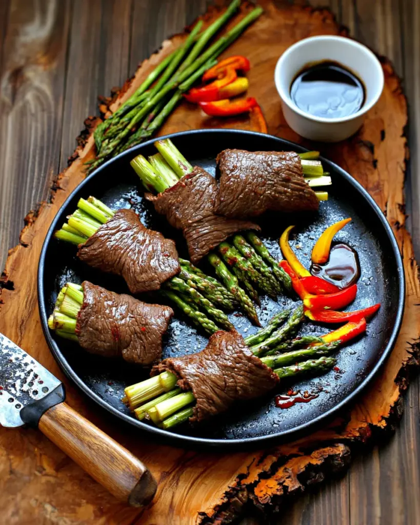 Air Fried Steak and Asparagus Bundles