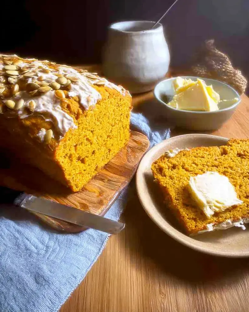 pumpkin bread with salted maple butter