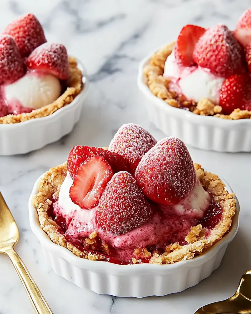 Mini Strawberry Ice Cream Pies