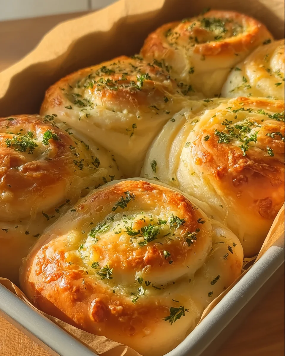 Cheesy Garlic Pull-Apart Rolls Cheesy