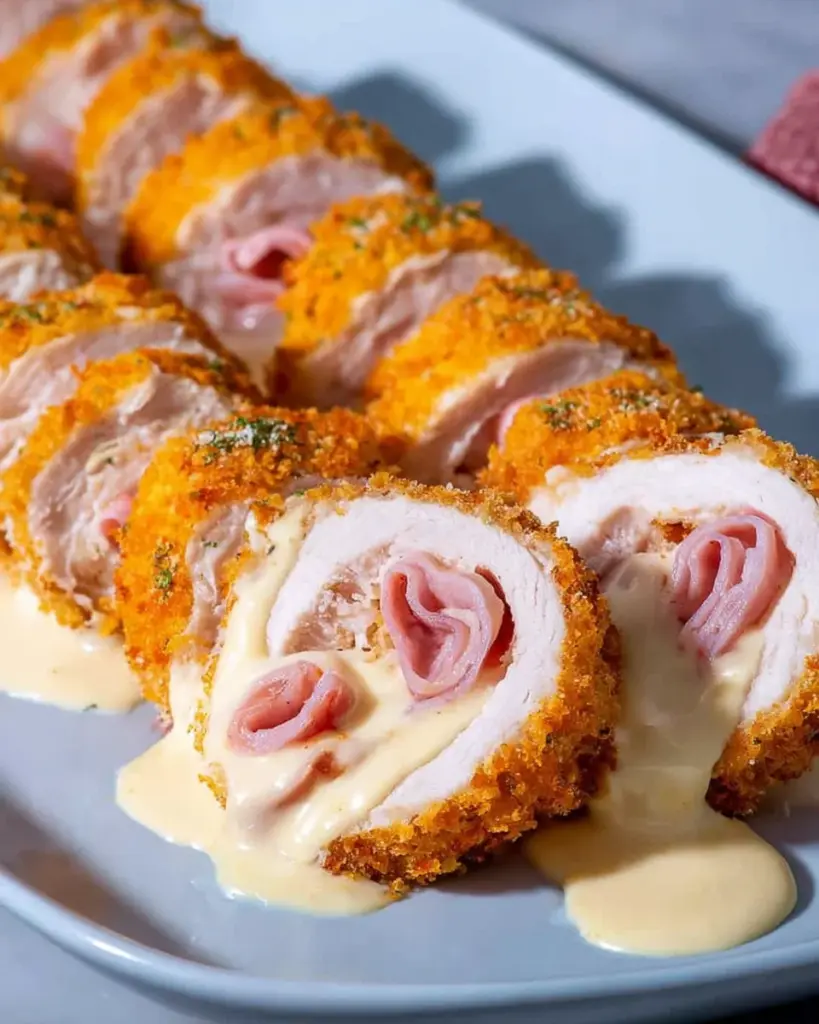 Chicken Cordon Bleu with Cheese Sauce