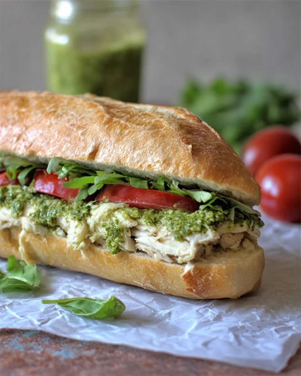 chicken pesto sandwich chicken