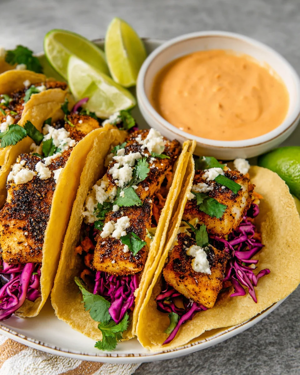 Blackened Fish Tacos Blackened