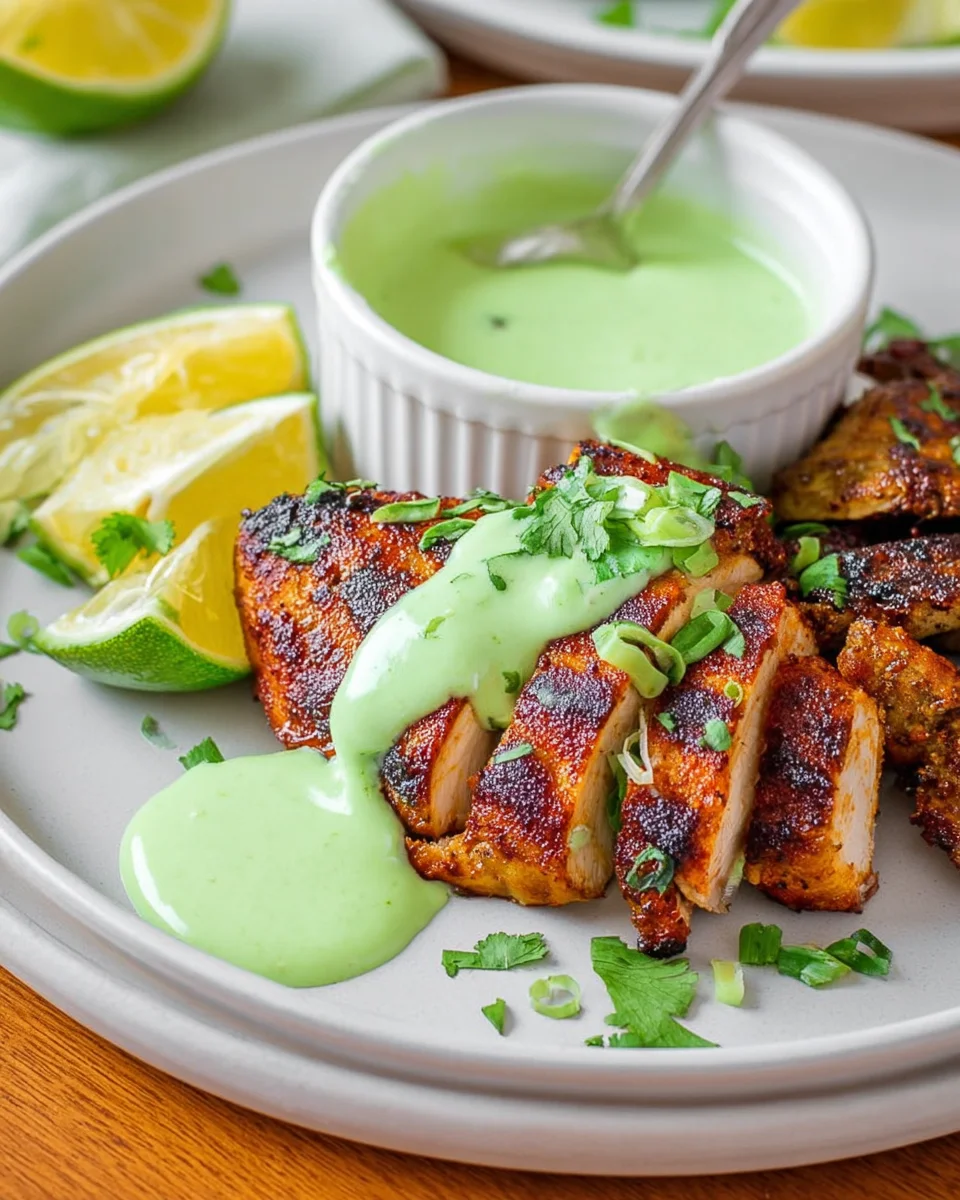 Peruvian Grilled Chicken with Creamy Green Sauce Peruvian