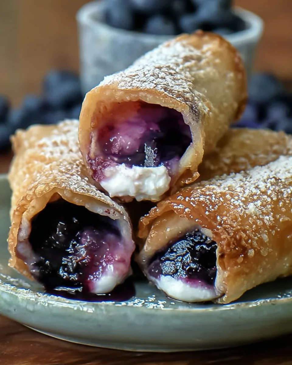 Blueberry Cream Cheese Egg Rolls Blueberry