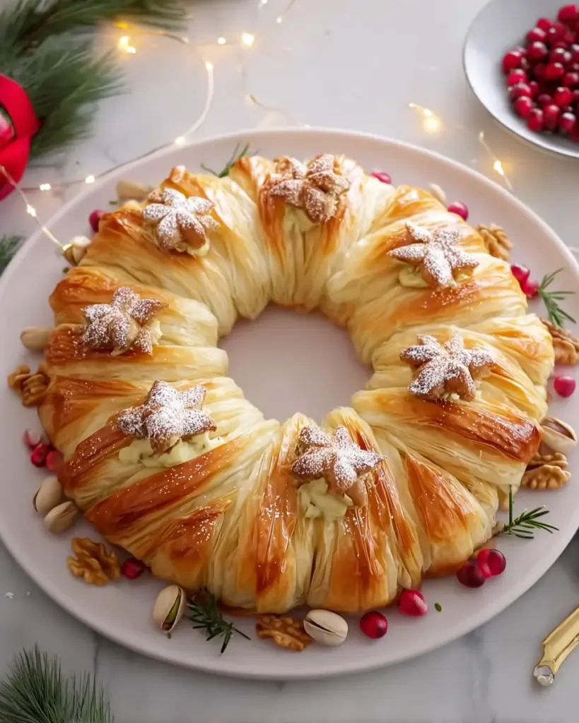 Baklava-Custard Christmas Wreath Recipe