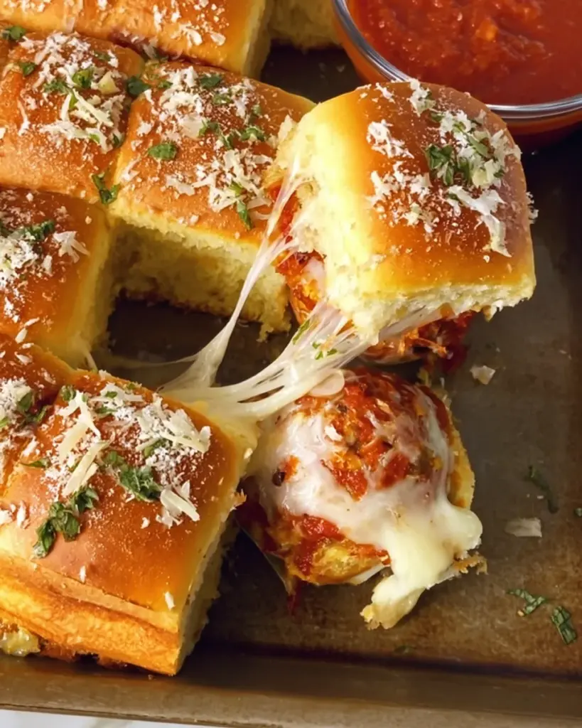 Pull-Apart Meatball Sliders with Garlic Parmesan Butter Pull-Apart Meatball Sliders with Garlic Parmesan Butter