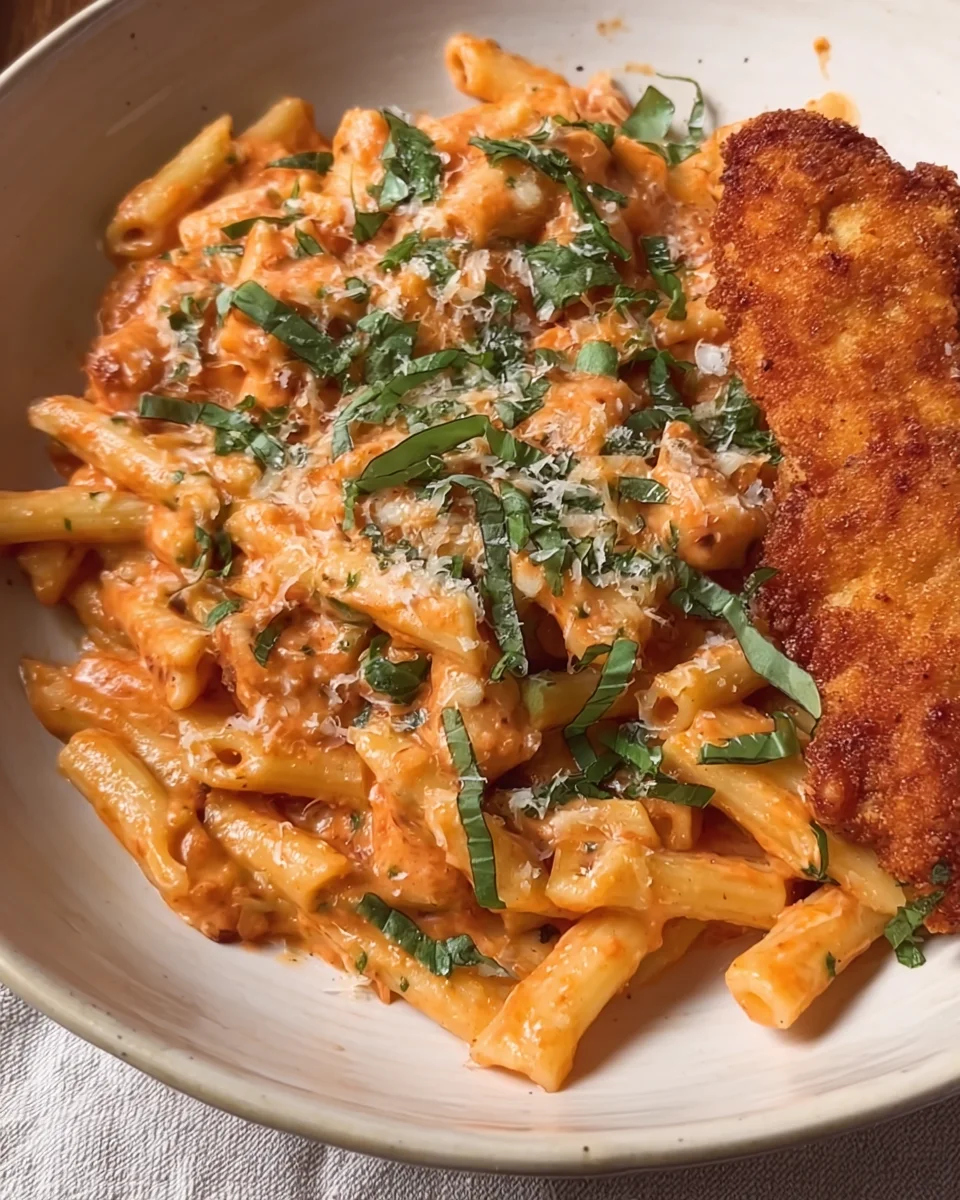 Creamy Rose Pasta & Crispy Chicken Delight Creamy