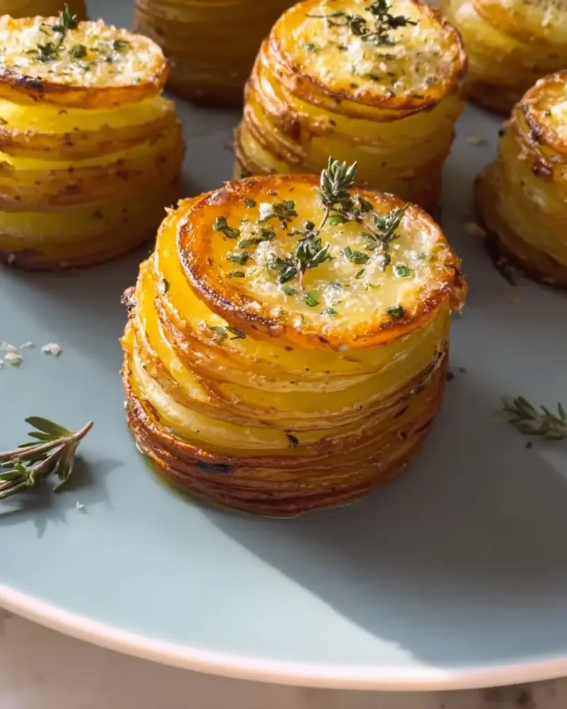 Potato Stacks with Garlic Herb Butter
