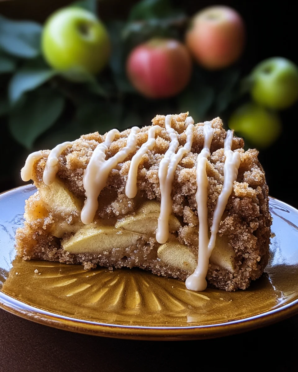 Apple Crumb Cake with Cinnamon Apple Drizzle Apple