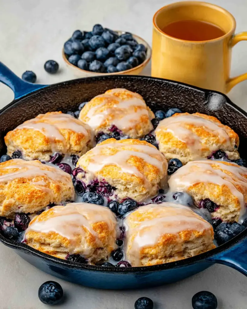 Blueberry Biscuits with Lemon Glaze