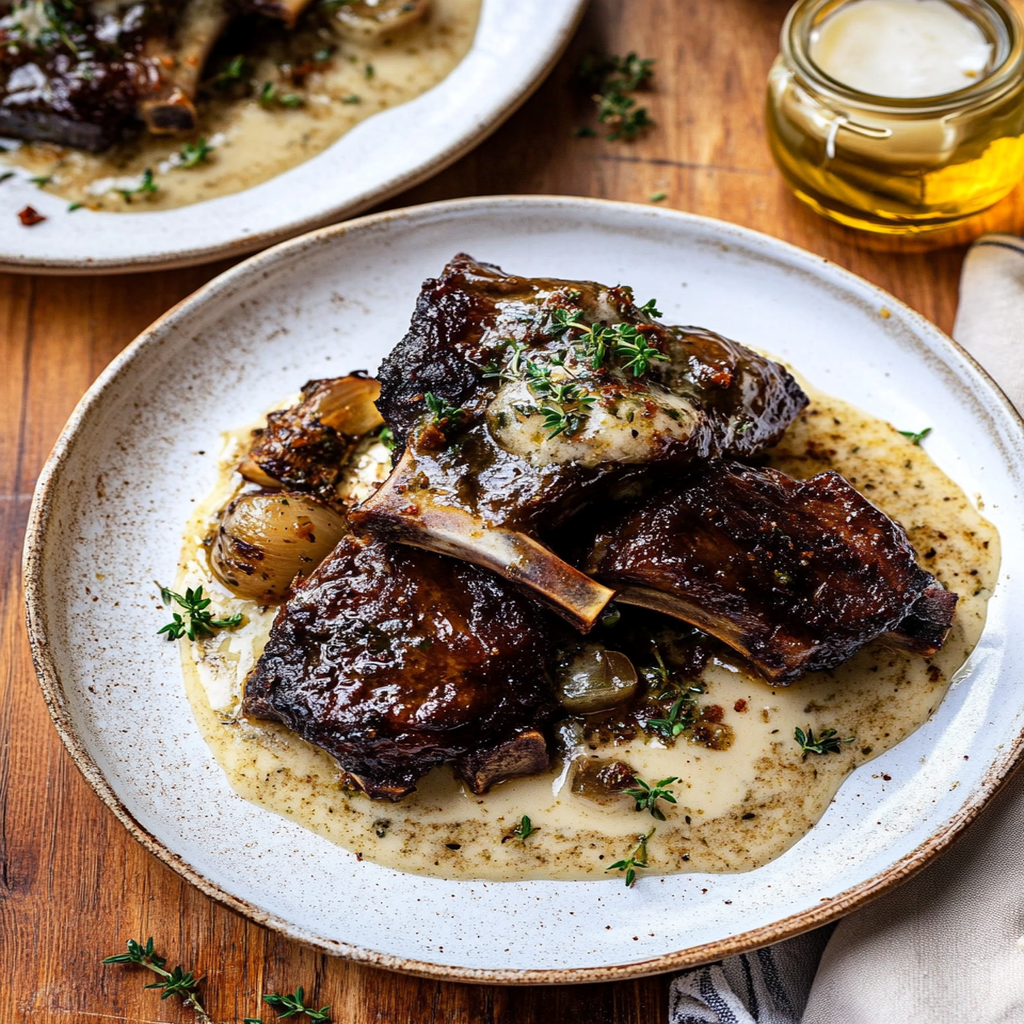 Braised Short Ribs In Creamy Herb Sauce Braised Short Ribs In Creamy Herb Sauce