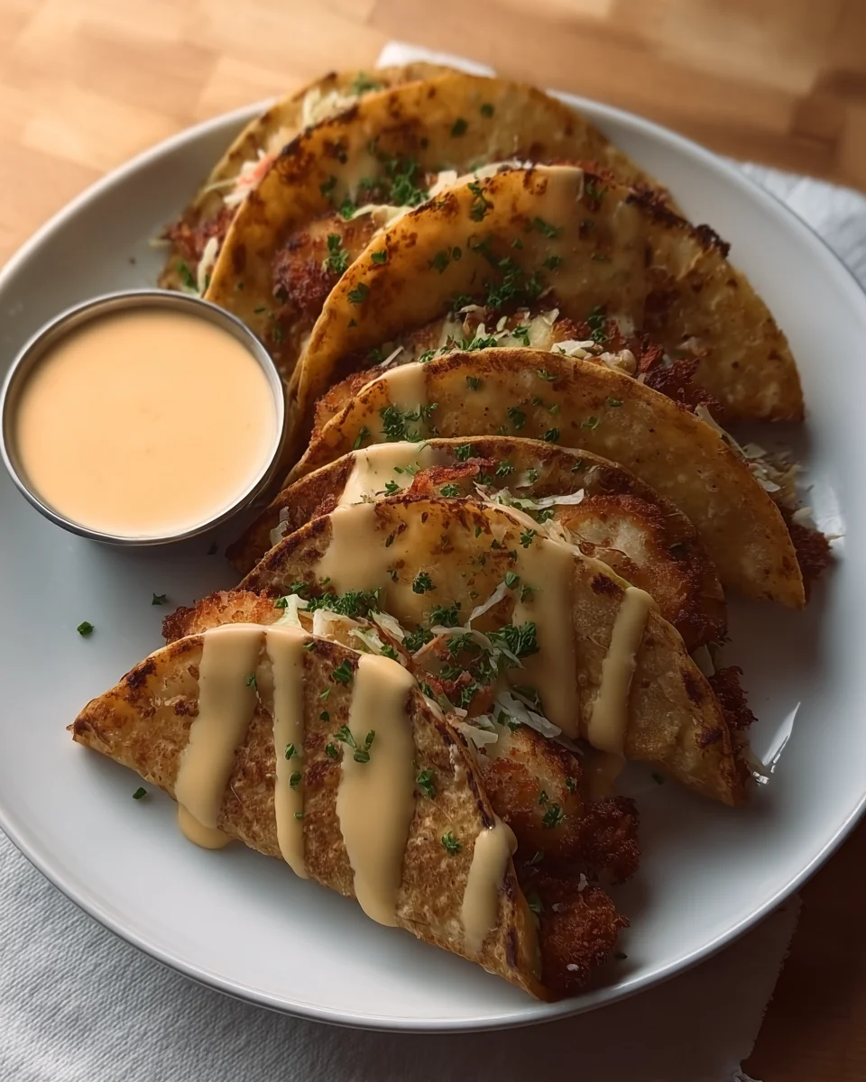 Crispy Chicken Alfredo Tacos Crispy