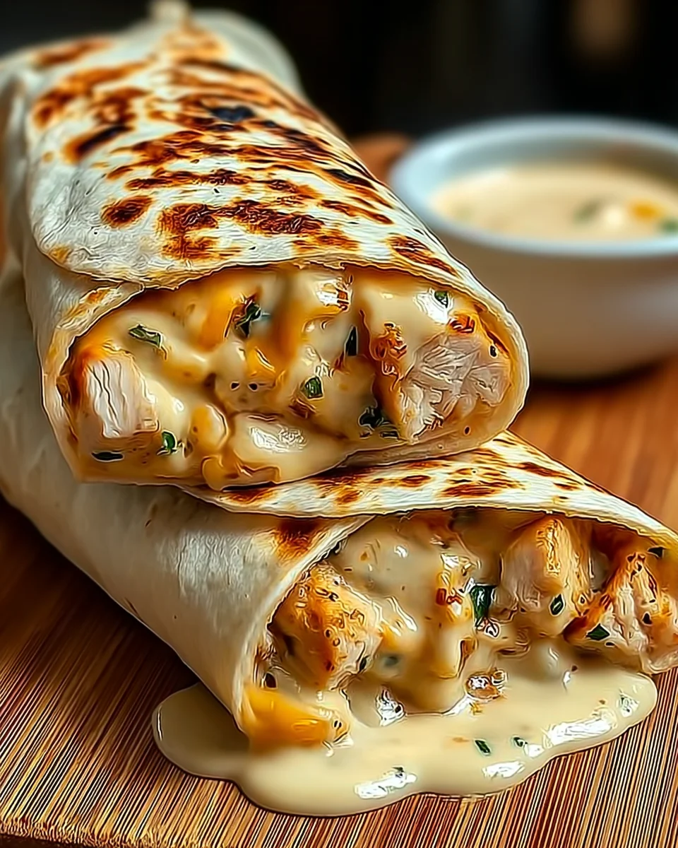 Cheesy Garlic Chicken Wraps Cheesy