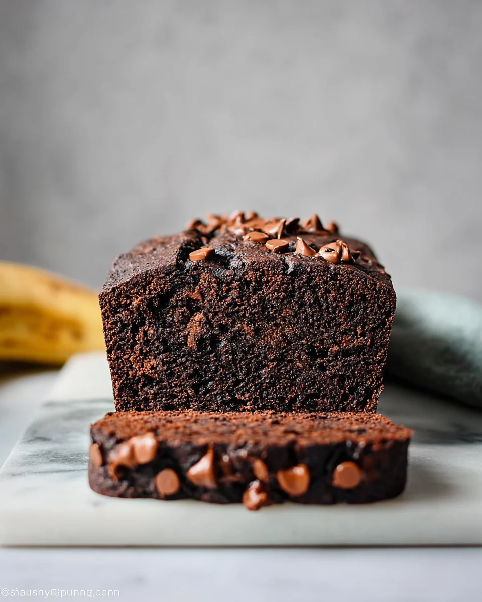 Double Chocolate Banana Bread {Almond Flour} Double