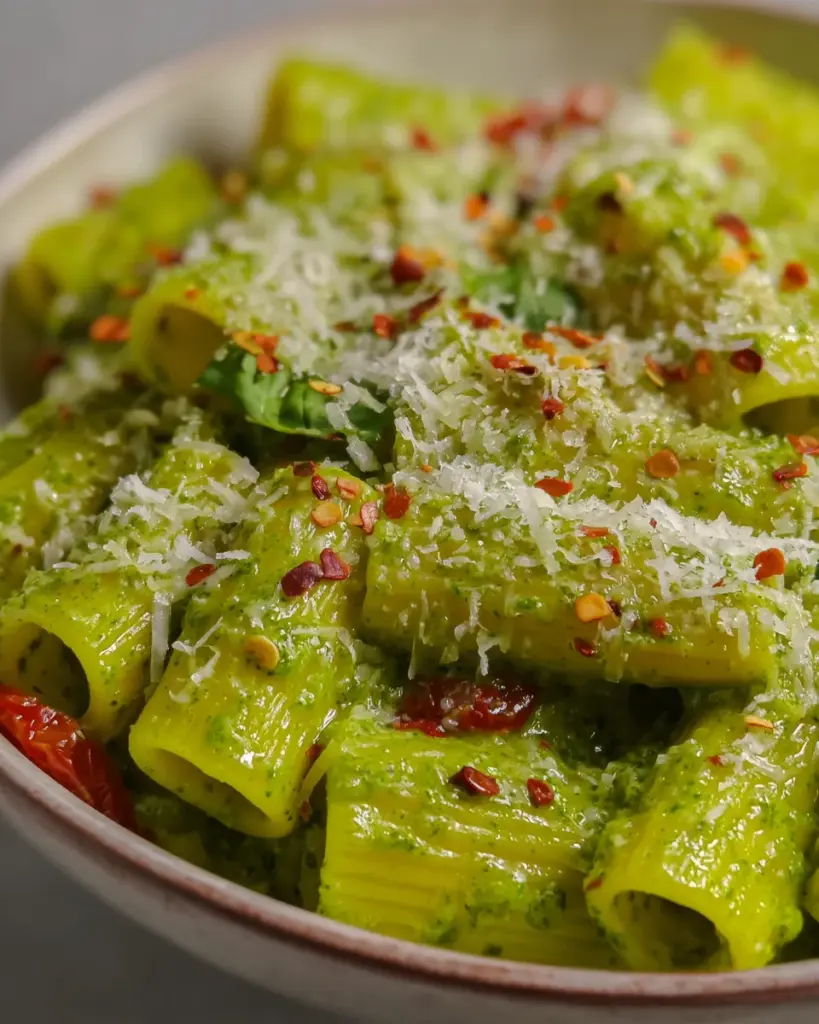 Pesto Rigatoni with Cherry Tomatoes Pesto Rigatoni with Cherry Tomatoes