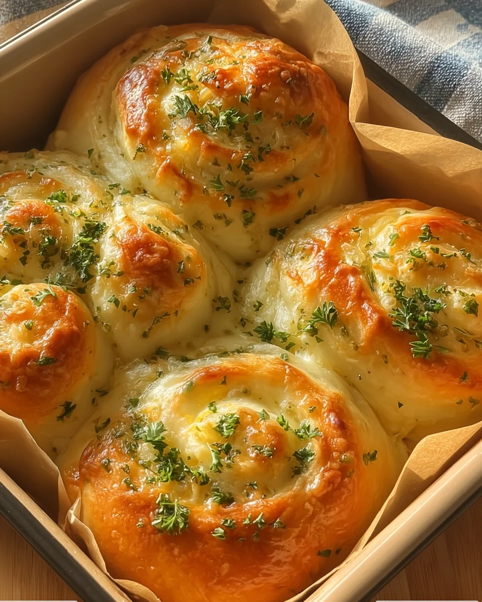 Cheesy Garlic Pull-Apart Rolls Cheesy