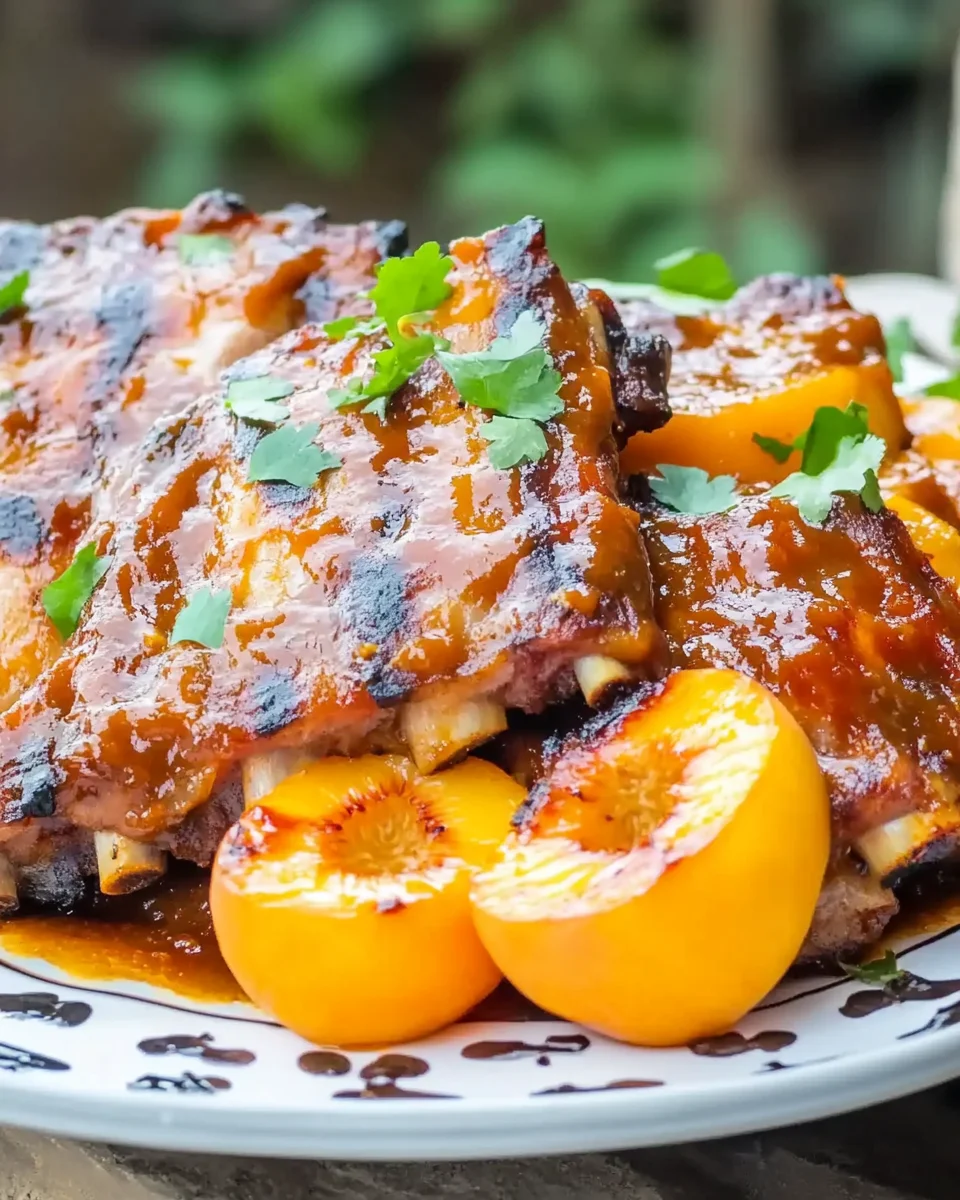 Baby Back Ribs with Balsamic-Peach BBQ Sauce Baby