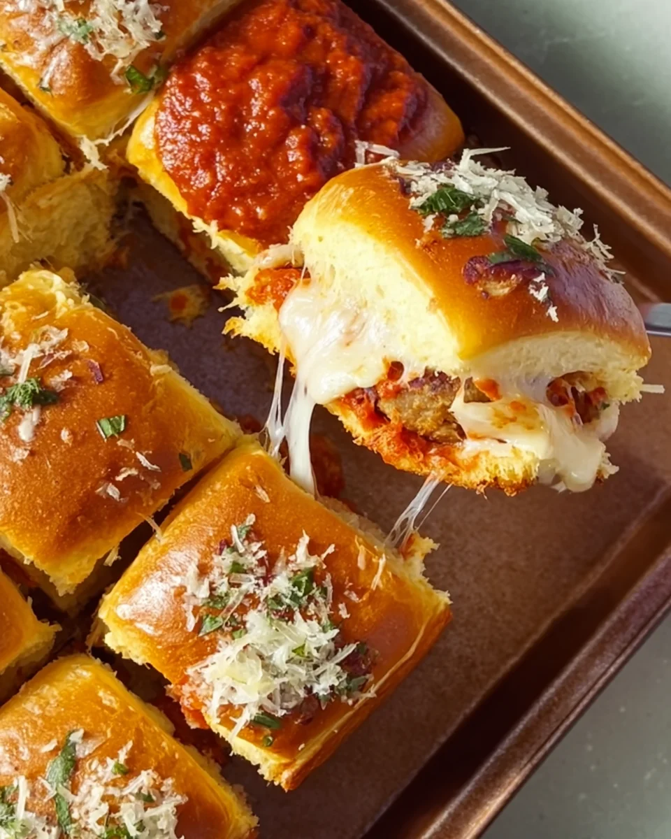 Pull-Apart Meatball Sliders with Garlic Parmesan Butter Pull-Apart