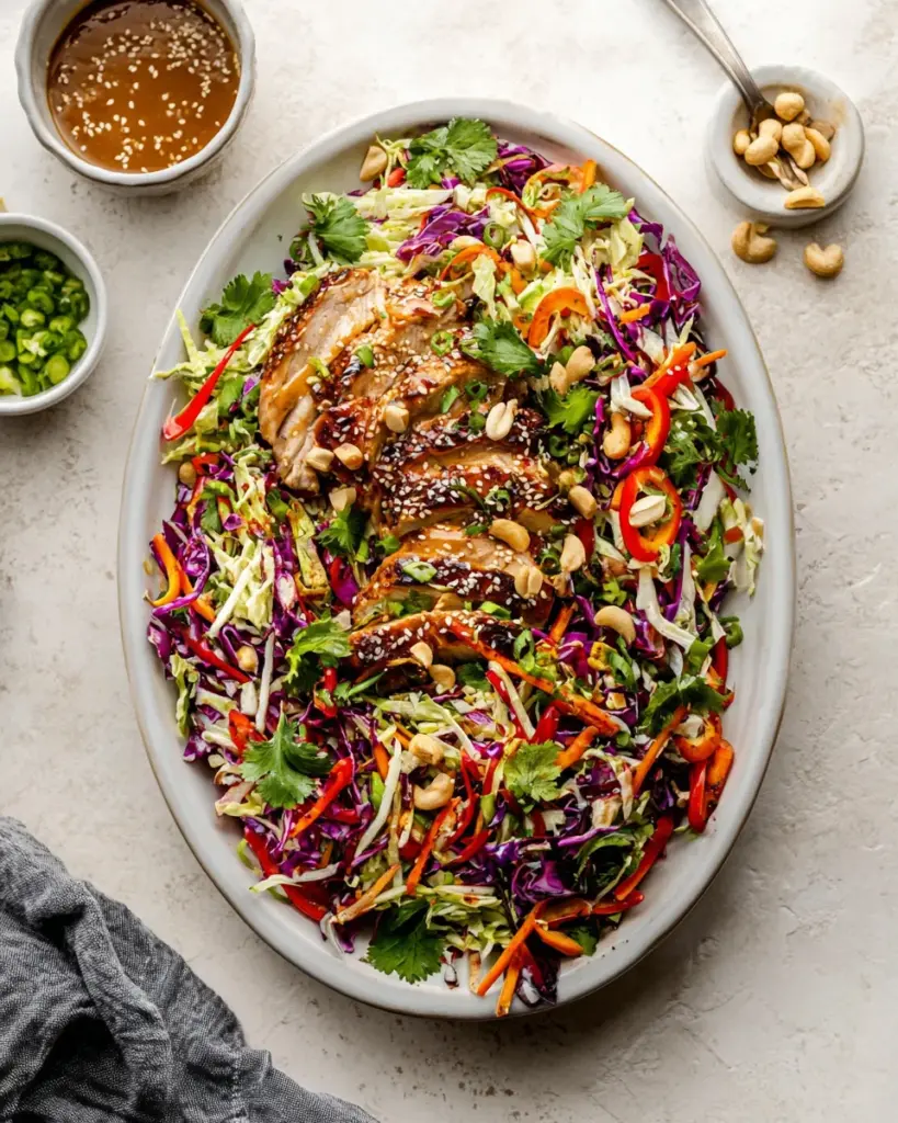 Sesame Chicken Cabbage Crunch Salad