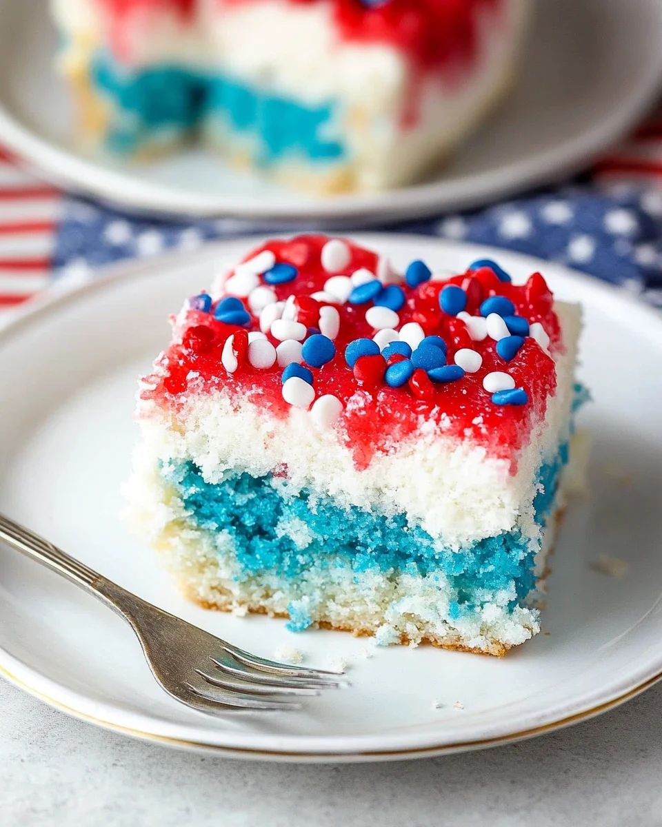 Red White & Blue Poke Cake Red,