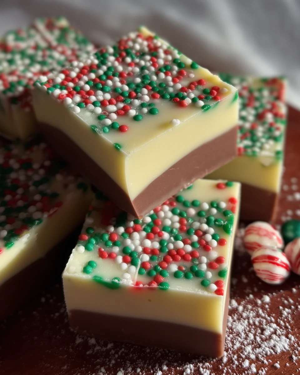 Layered Christmas Fudge Layered