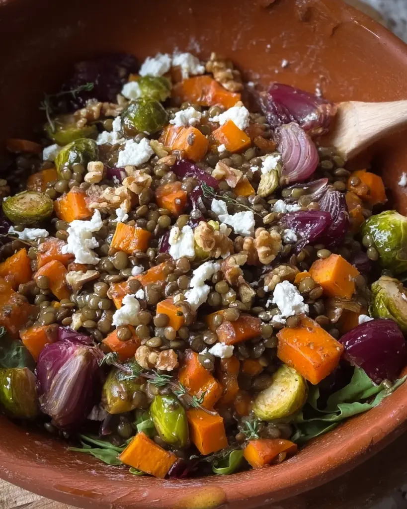 Roasted Veggie Lentil Salad with Maple-Mustard Dressing Roasted Veggie Lentil Salad with Maple-Mustard Dressing