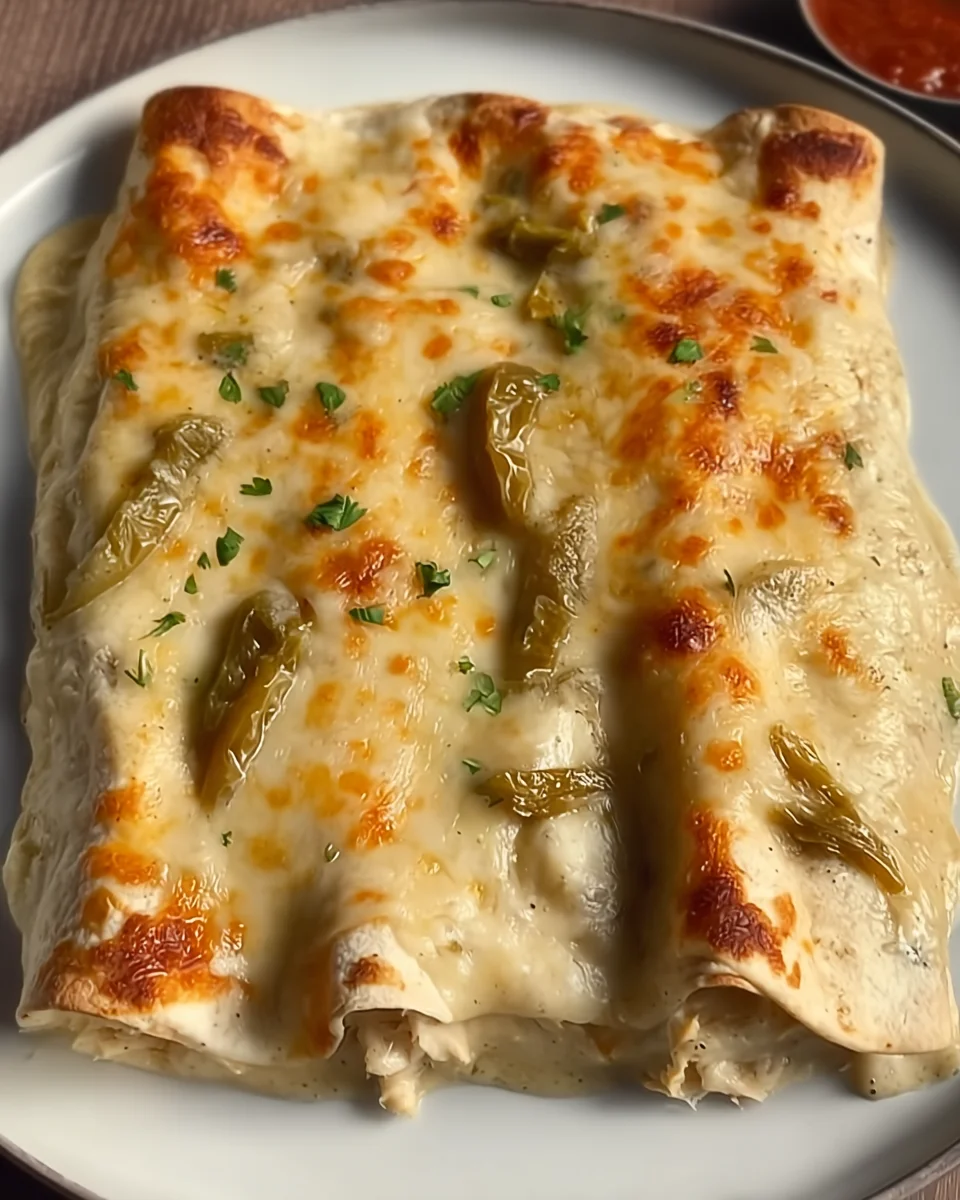 Green Chile White Chicken Enchiladas Green