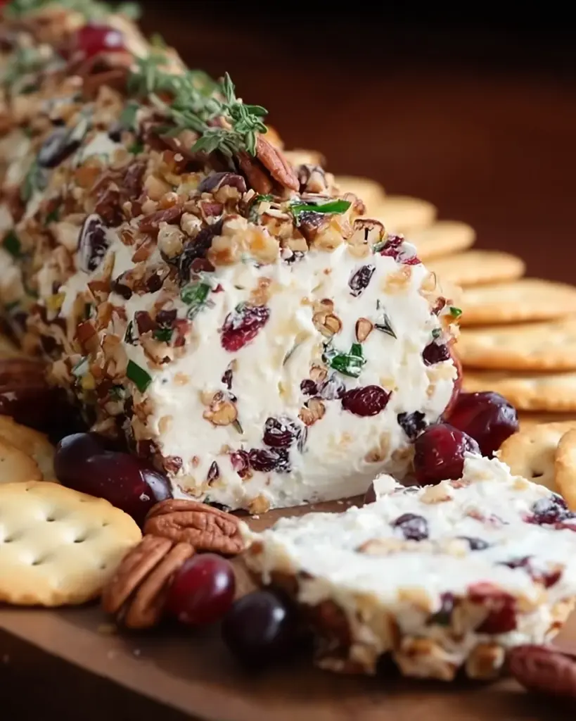 Cranberry, Pecan and Cheese Log