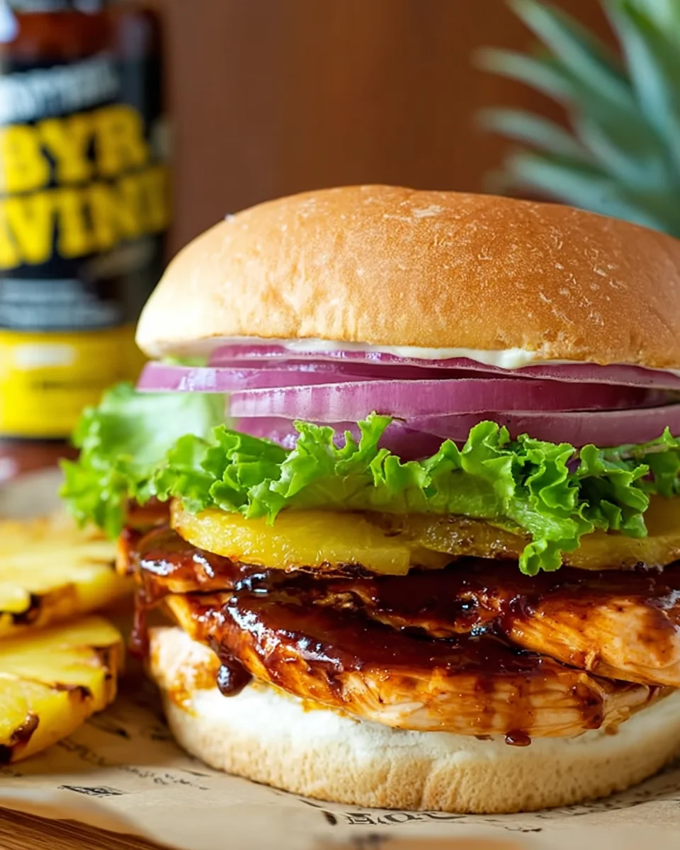 Hawaiian BBQ Chicken Sandwiches Hawaiian