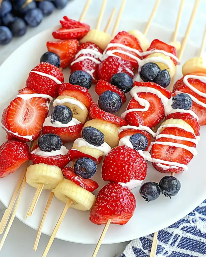 Red White and Blue Fruit Kabobs Red, White and Blue Fruit Kabobs