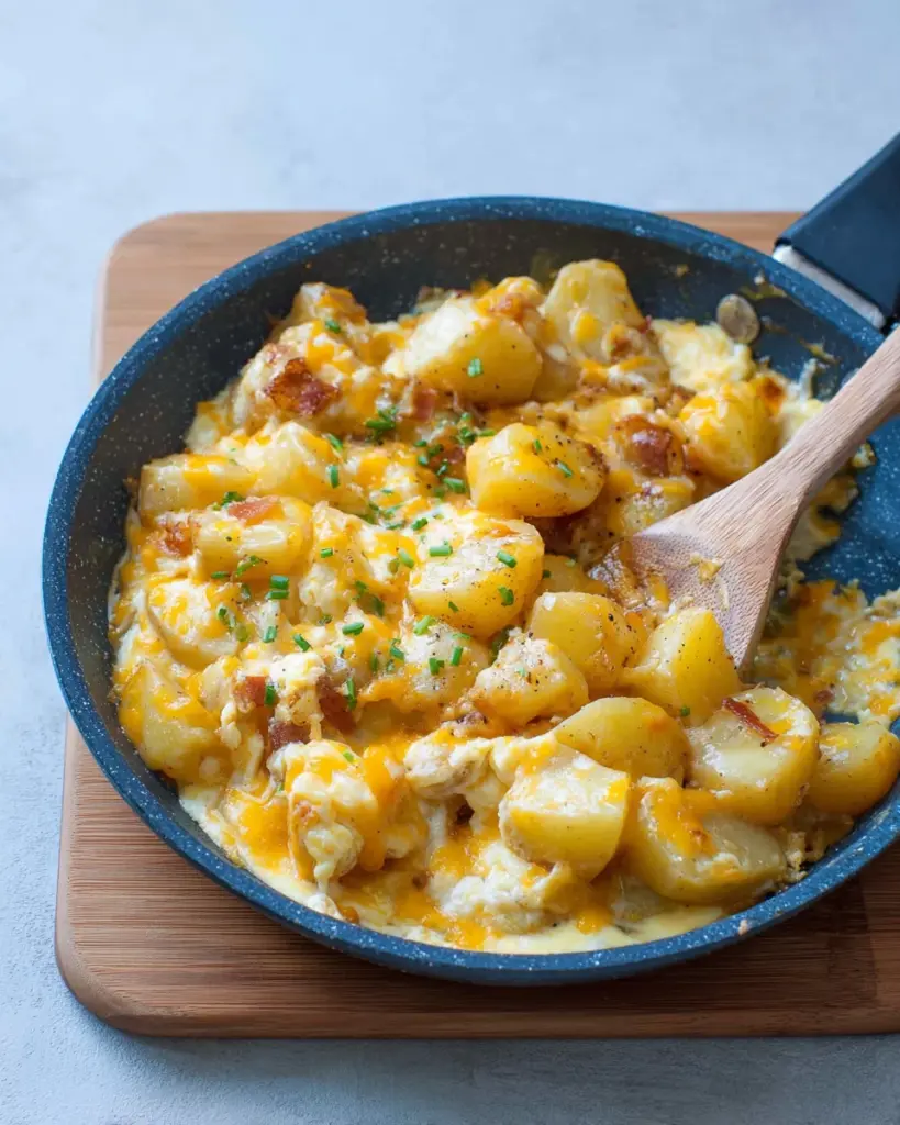 Cheesy Potato Egg Scramble Cheesy Potato Egg Scramble