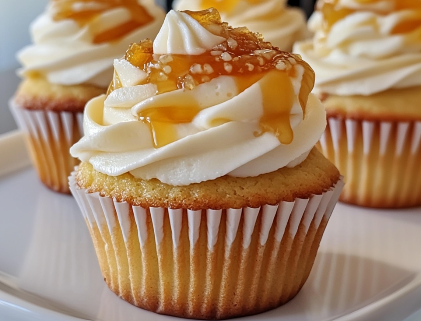 Honey Peach Cream Cheese Cupcakes Honey Peach Cream Cheese Cupcakes