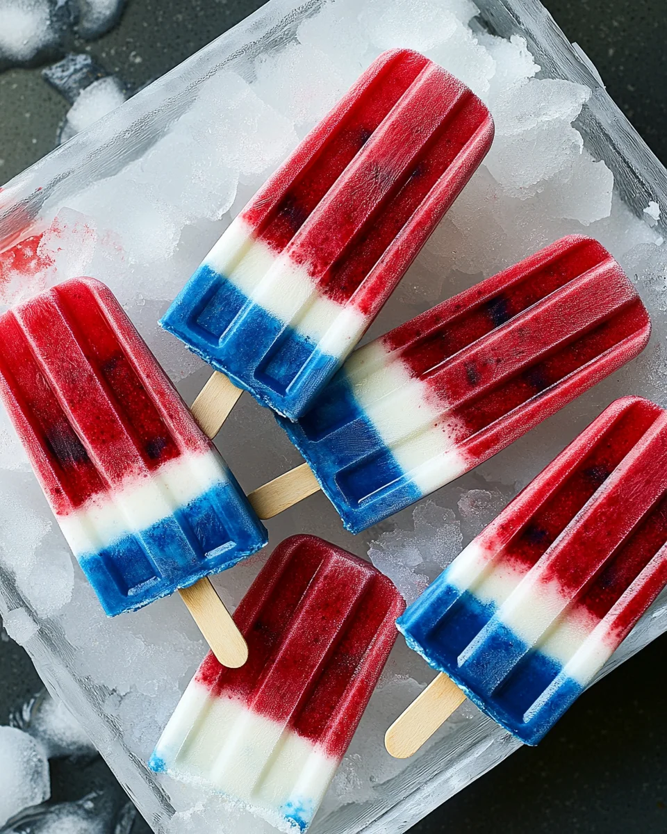Red White and Blue Popsicles Red