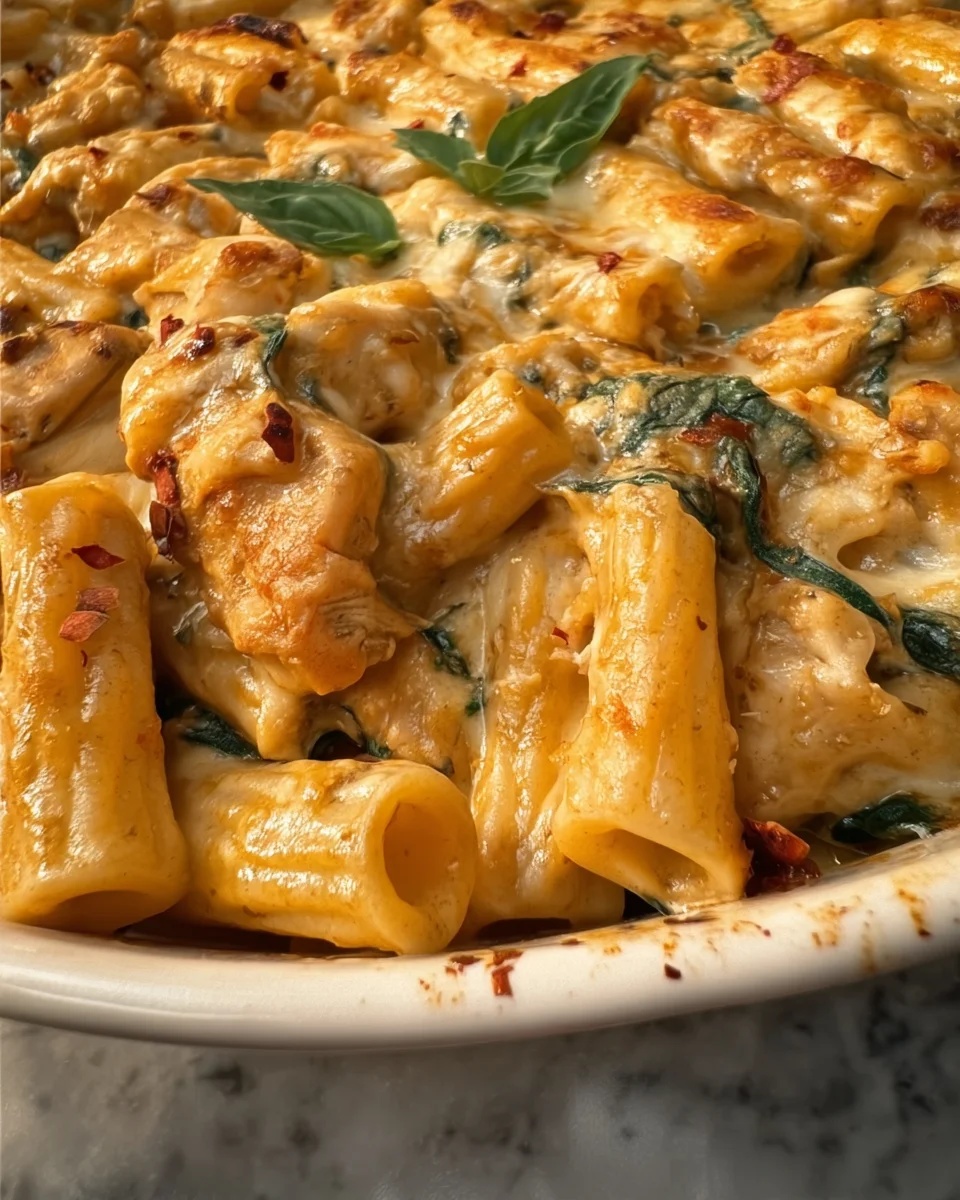Creamy Pesto Chicken Pasta Bake Creamy