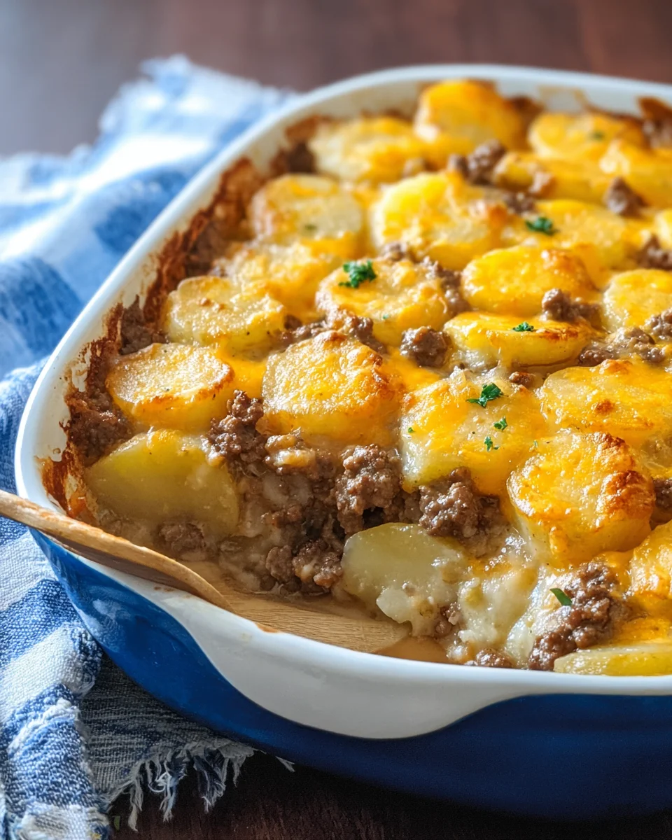 Cheesy Hamburger Potato Casserole Cheesy