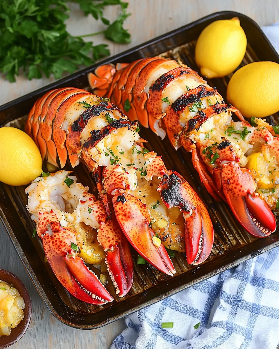 Lemon Butter Grilled Lobster Tails Lemon