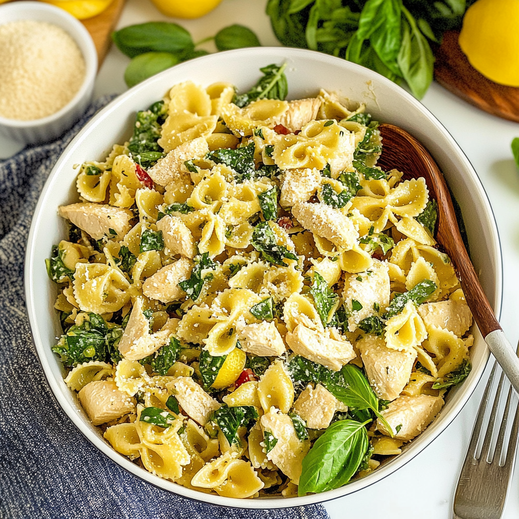 Lemon Basil Chicken Pasta Salad Lemon Basil Chicken Pasta Salad