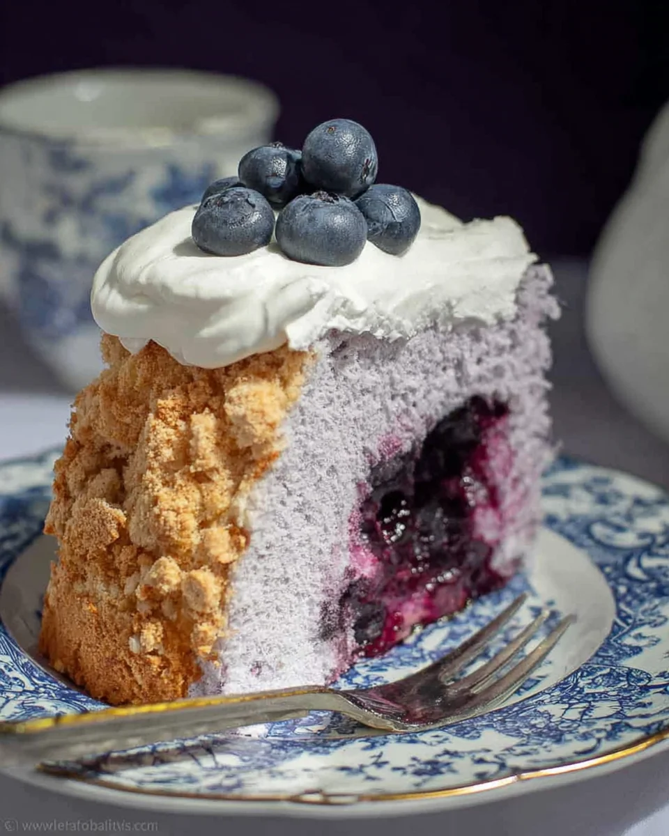 Blueberry Angel Food Cake Blueberry