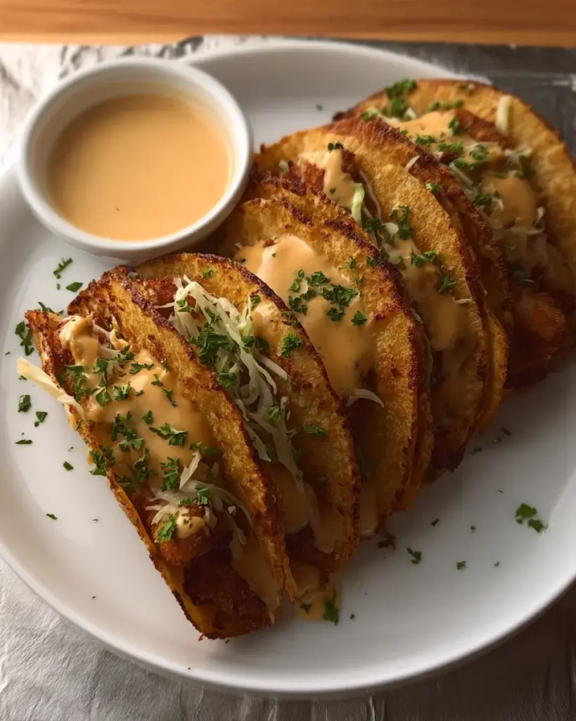 Crispy Chicken Alfredo Tacos Crispy Chicken Alfredo Tacos