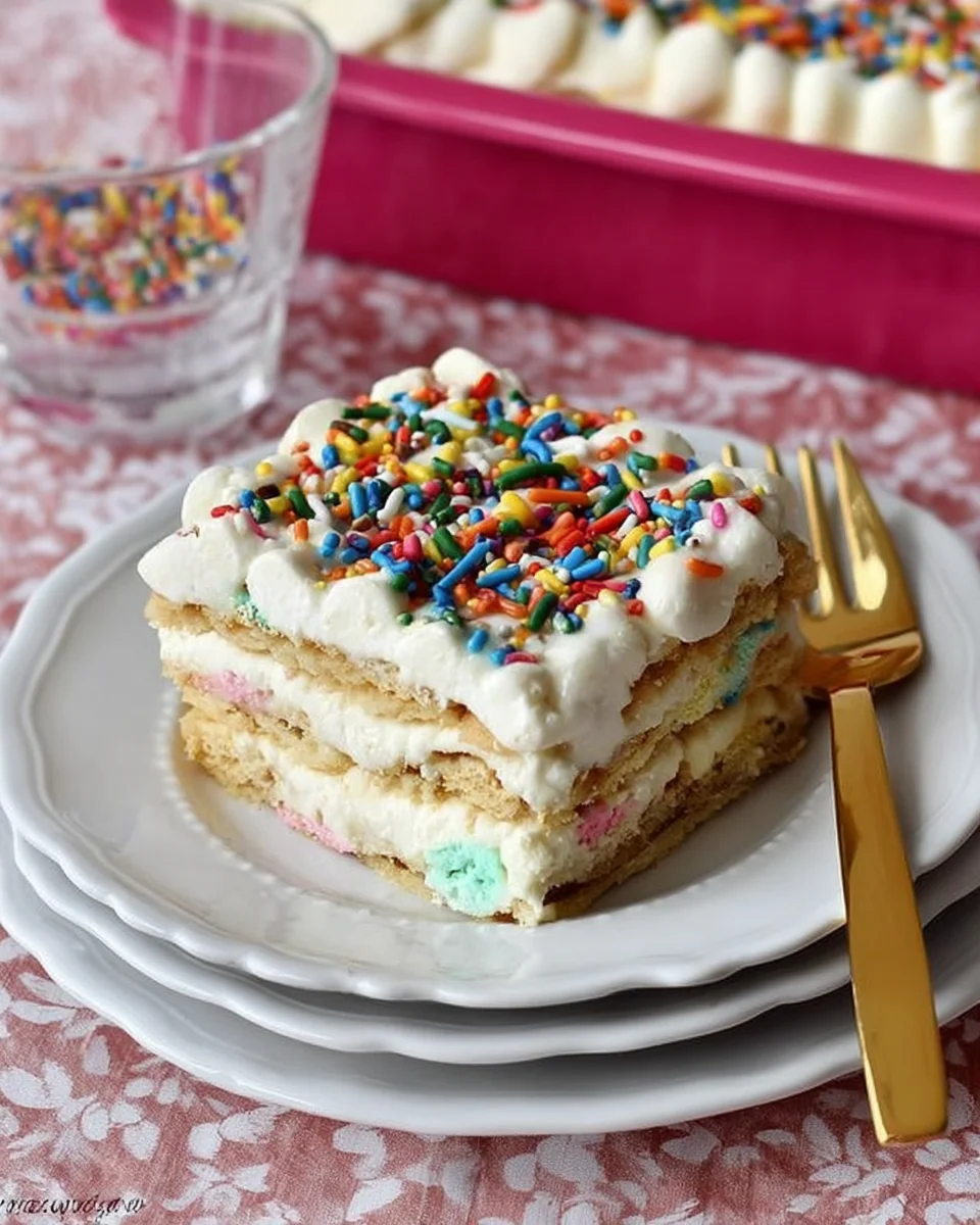 No-Bake Funfetti Cake Delight No-Bake