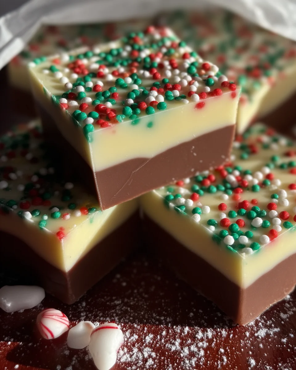 Layered Christmas Fudge Layered