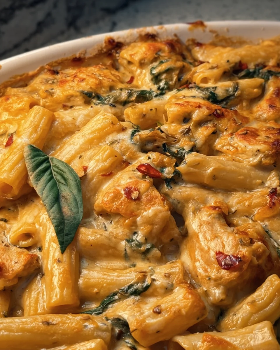 Creamy Pesto Chicken Pasta Bake Creamy