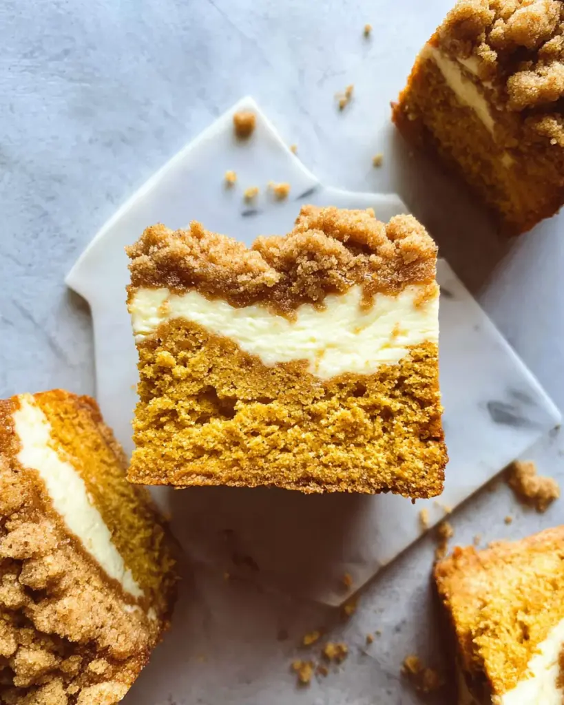 Pumpkin Crumb Cake with Cream Cheese Filling
