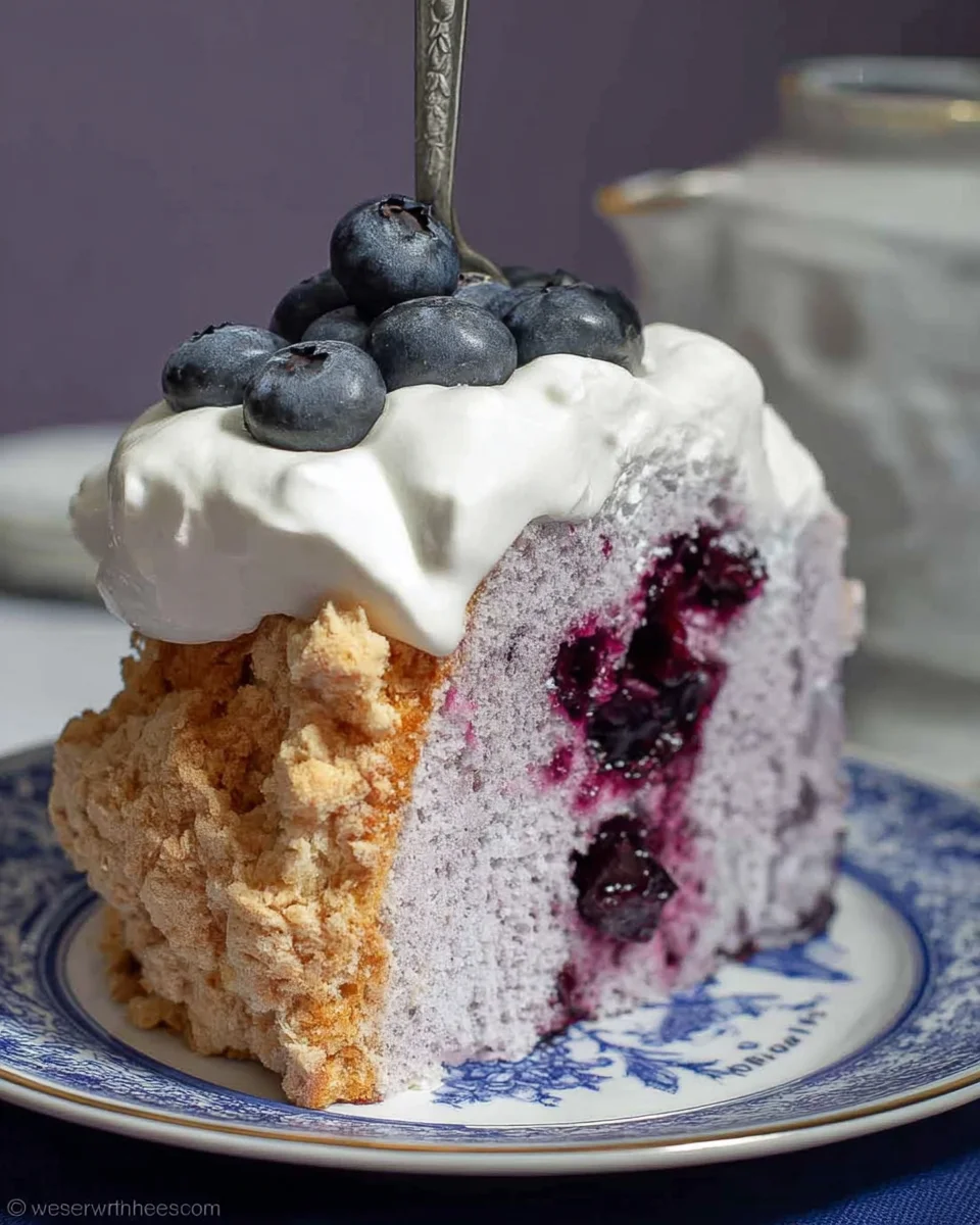 Blueberry Angel Food Cake Blueberry