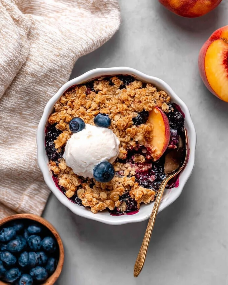 Blueberry Peach Crumble Blueberry