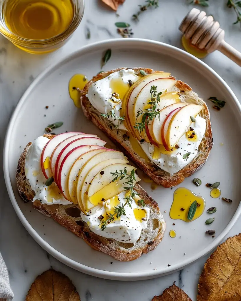 Apple and Honey Burrata Toast