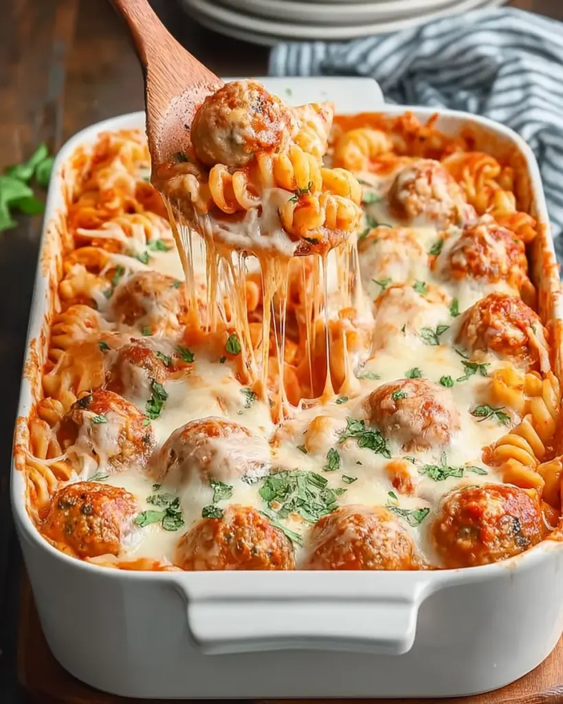 Dump and Bake Meatball Casserole